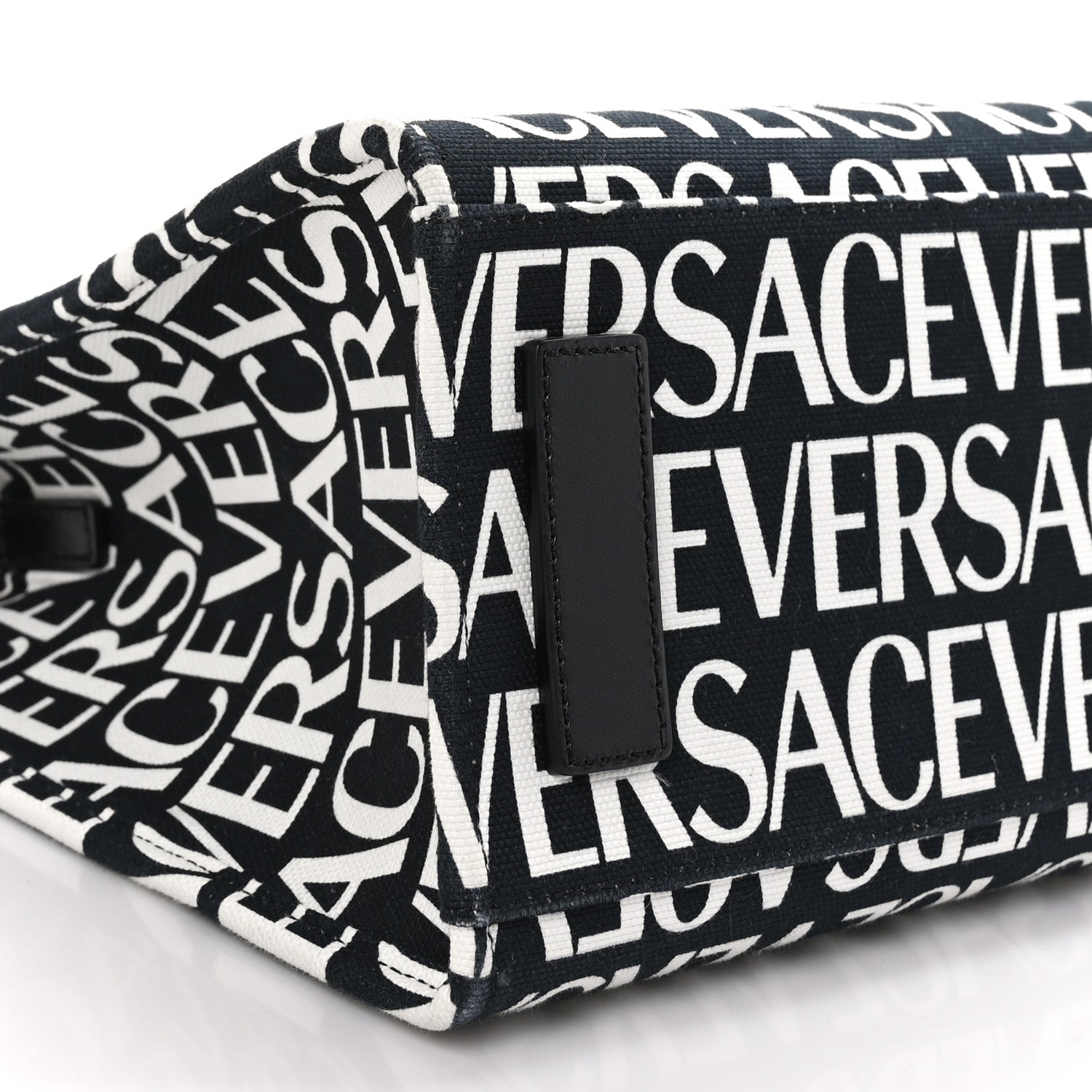 Versace Canvas Calfskin Allover La Medusa Small Tote Black 8 of 10