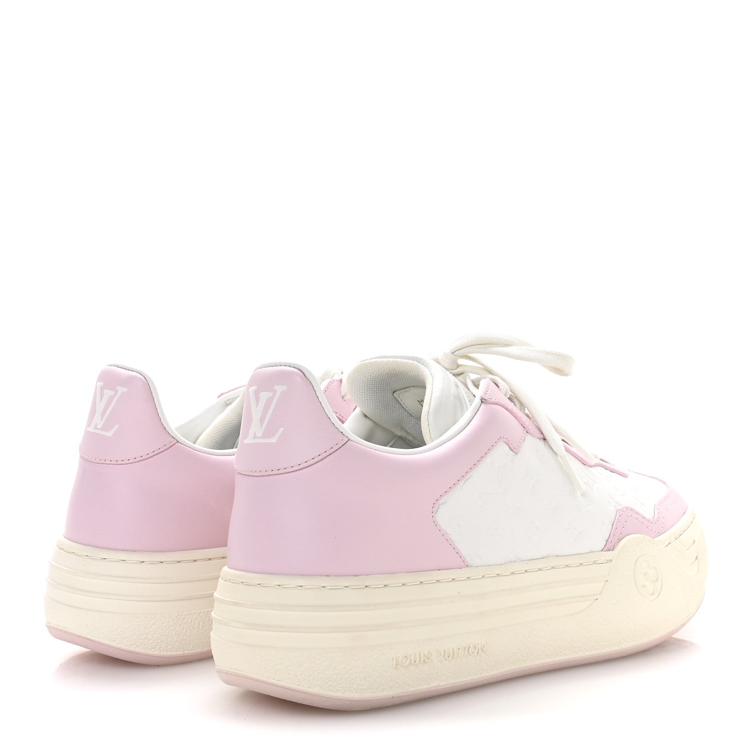 Louis Vuitton Calfskin Monogram LV Groovy Platform Sneakers 38 Pink 5 of 8