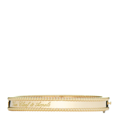 Van Cleef & Arpels 18K Yellow Gold Perlee Signature Bangle Bracelet S 1 of 5