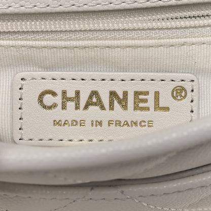 Chanel Caviar School Memory Mini Top Handle Flap White 6 of 12