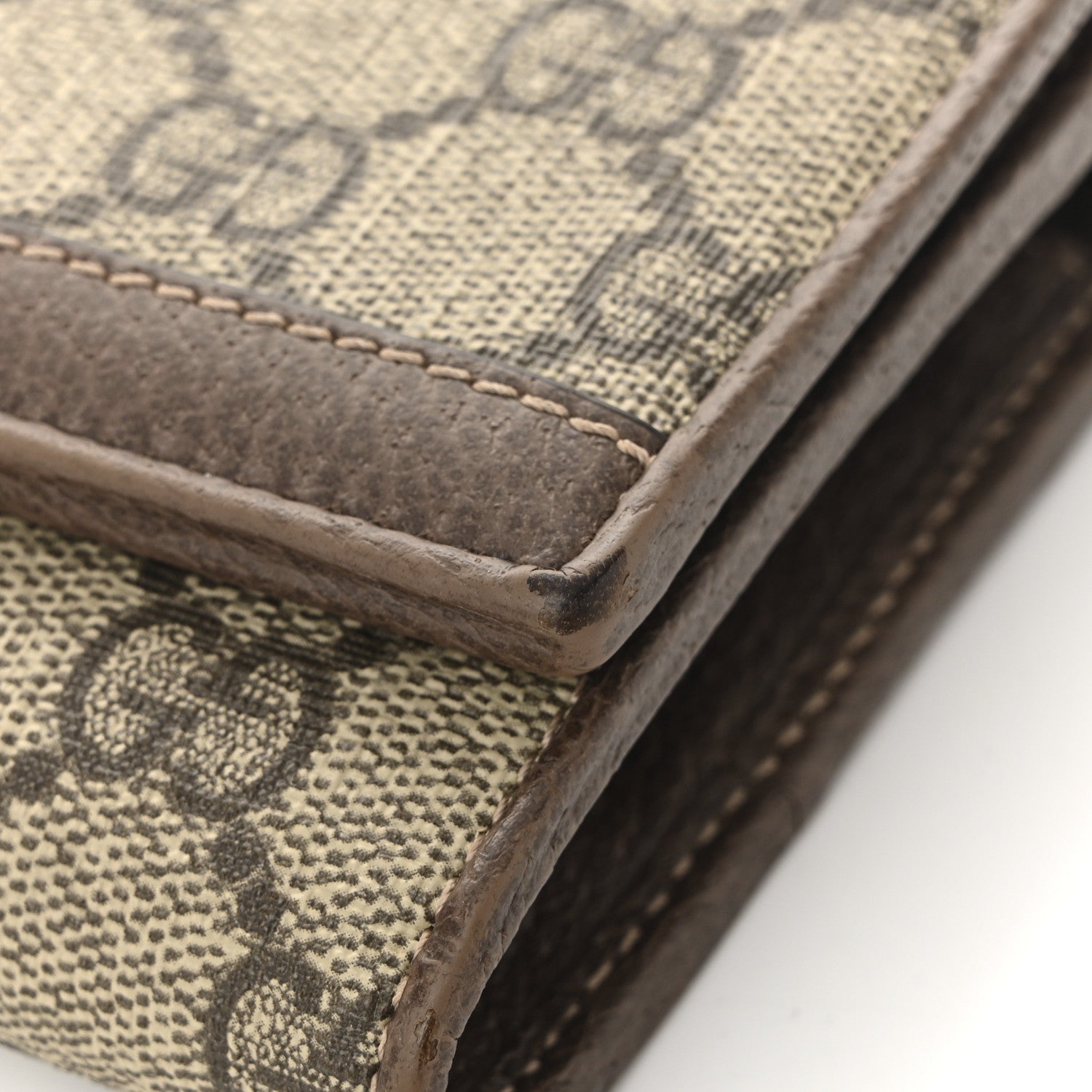 Gucci GG Supreme Monogram Web Ophidia Wallet On Chain Brown 11 of 12