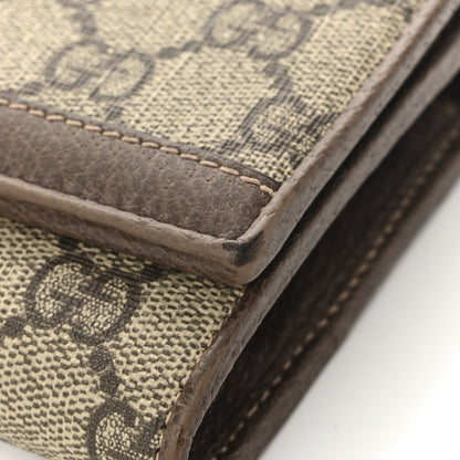 Gucci GG Supreme Monogram Web Ophidia Wallet On Chain Brown 11 of 12