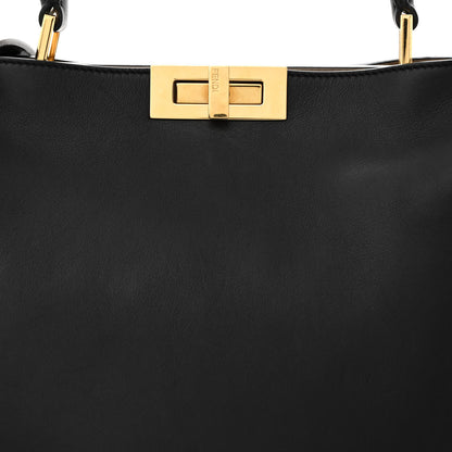Fendi Vitello Tahiti Burro Large Peekaboo Iconic Essentially Satchel Black Corda 9 of 11