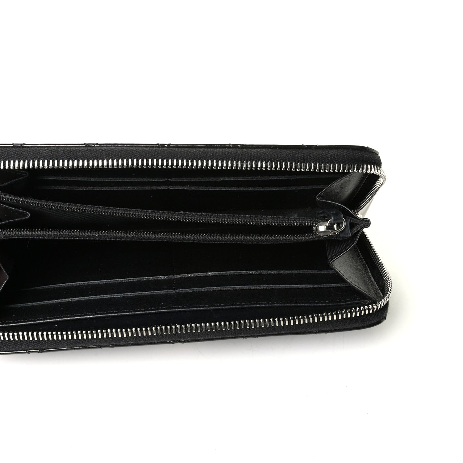 Chanel Patent Quilted Brilliant Zip Around Wallet Black 4 of 6