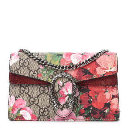 Gucci GG Supreme Monogram Blooms Super Mini Dionysus Shoulder Bag Beige Multicolor Dry Rose 1 of 12