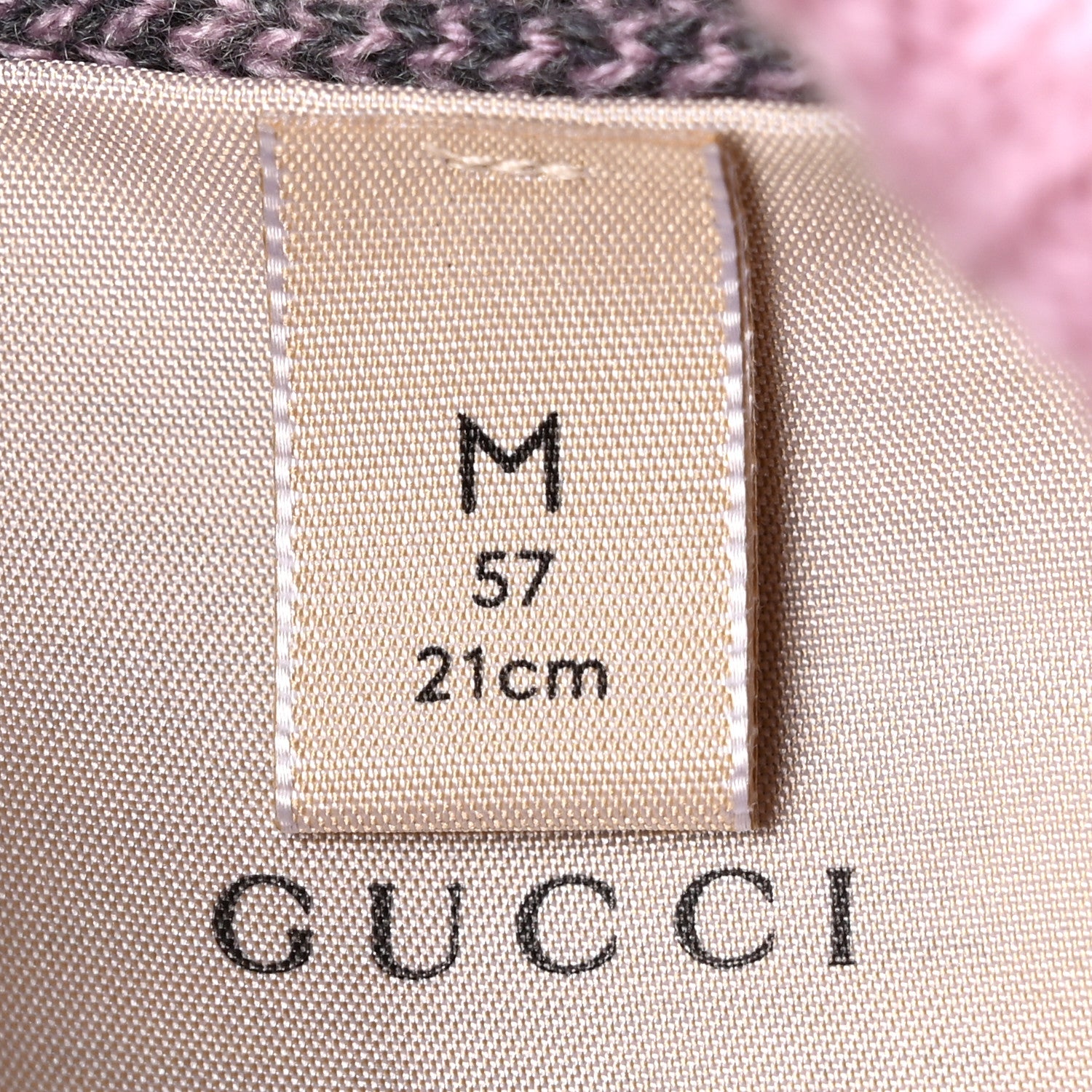 Gucci Cashmere Jacquard Monogram Jumbo GG Canvy Hat Beanie Hat M Graphite Pink 5 of 7