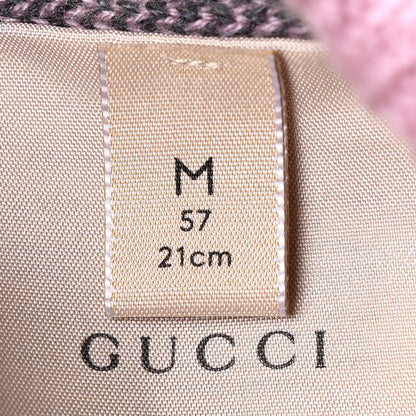 Gucci Cashmere Jacquard Monogram Jumbo GG Canvy Hat Beanie Hat M Graphite Pink 5 of 7