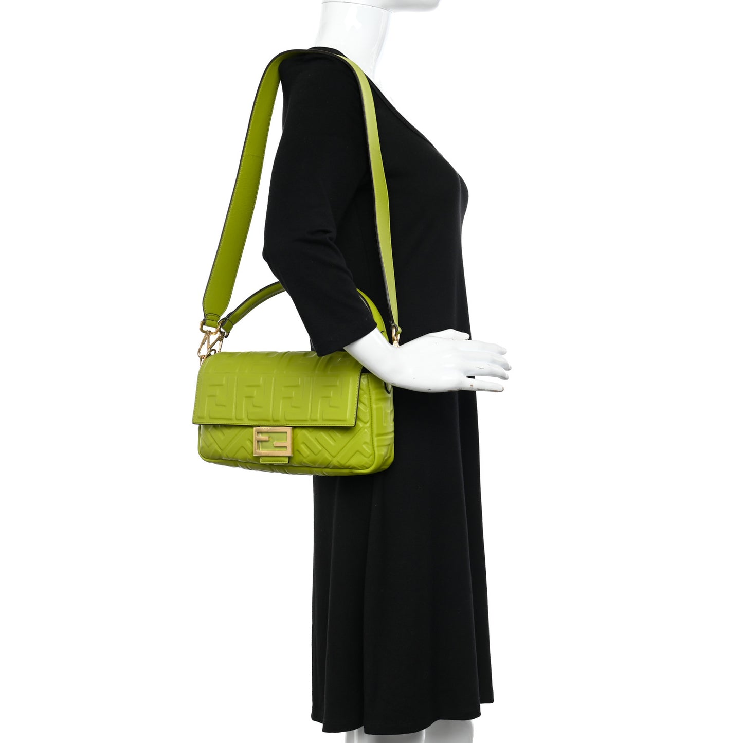 Nappa FF 1974 Embossed Baguette Wasabi