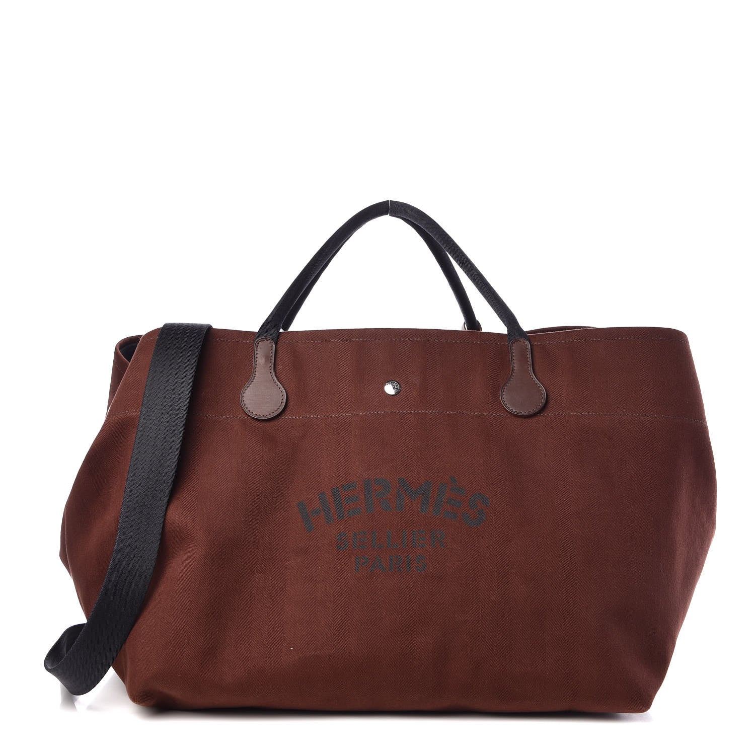 Hermes Toile Fourre Tout du Cavalier Carryall Tote Brown 1 of 11