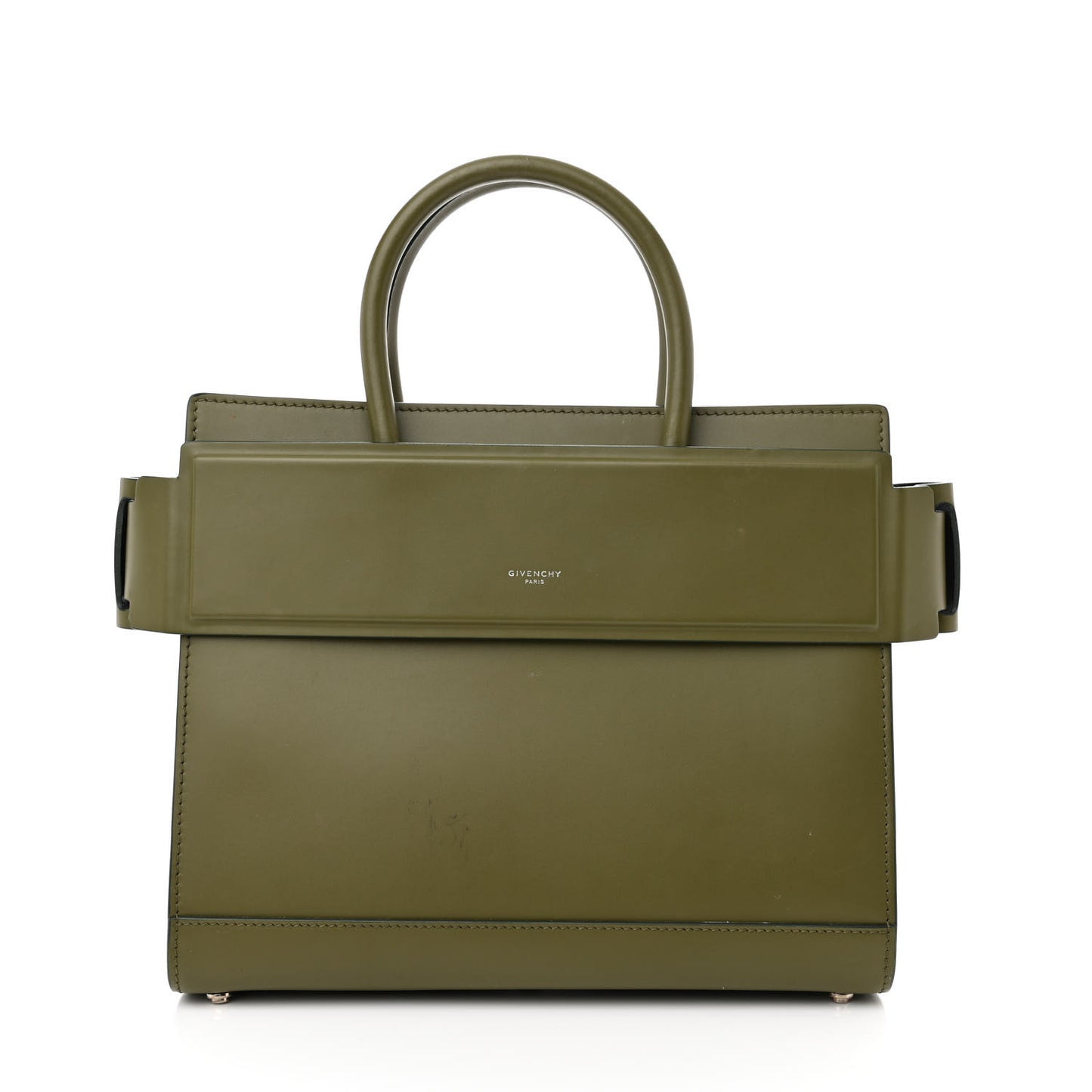 Smooth Calfskin Small Horizon Satchel Khaki