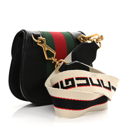 Gucci Calfskin Web Crystal Butterfly Stripe Small Totem Shoulder Bag Black 3 of 13
