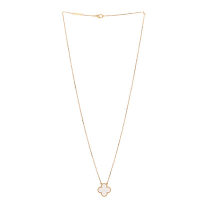 Van Cleef & Arpels 18K Yellow Gold Mother of Pearl Vintage Alhambra Pendant Necklace 3 of 7