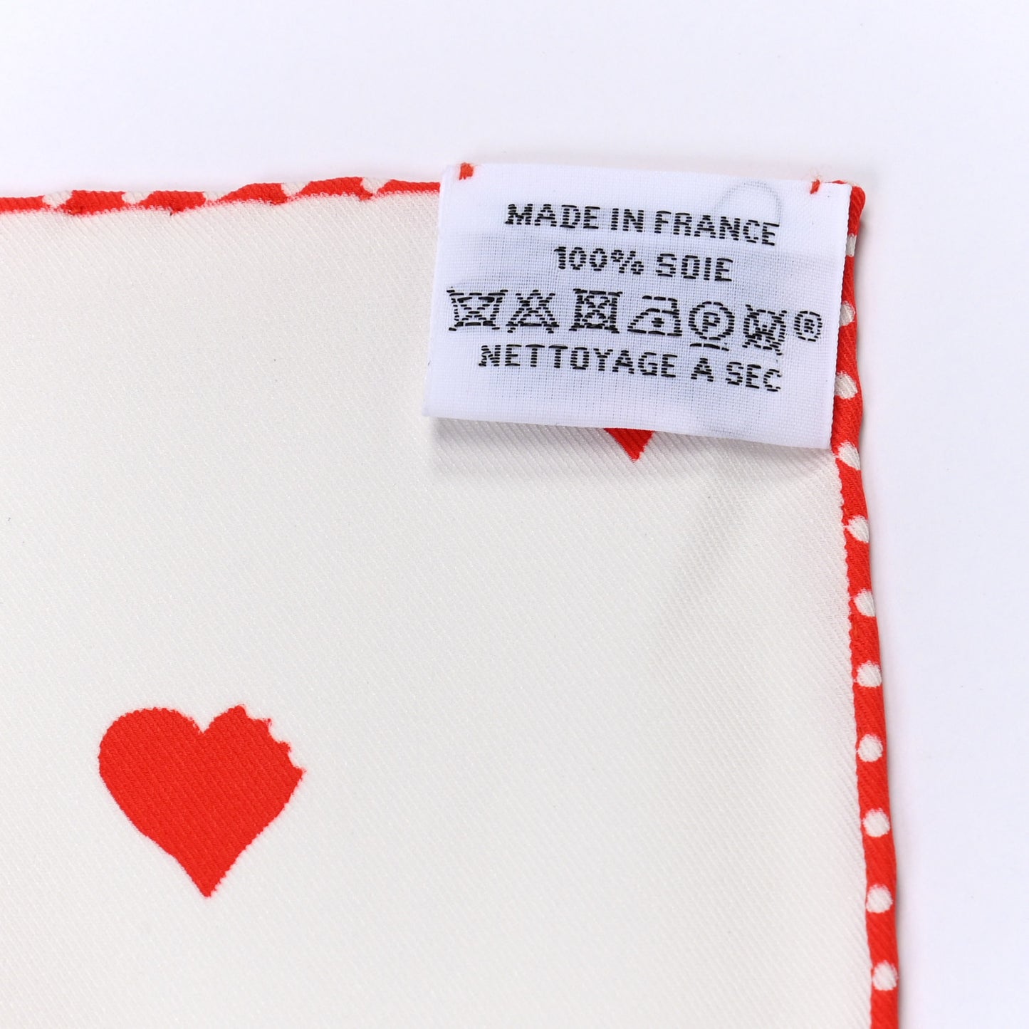 Silk Tea Time Scarf 70 White Framboise Rouge