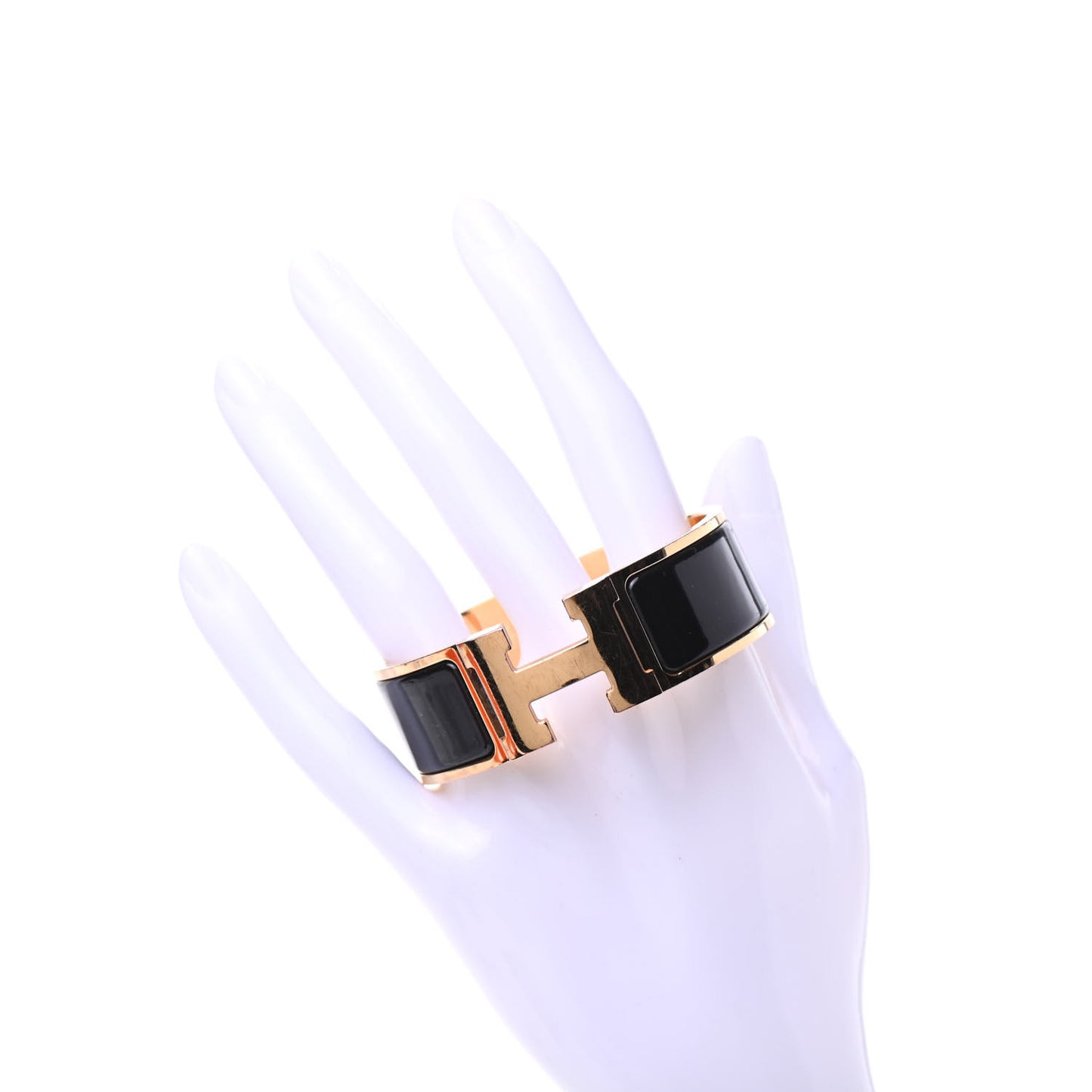 Enamel Wide Clic Clac H Bracelet PM Black