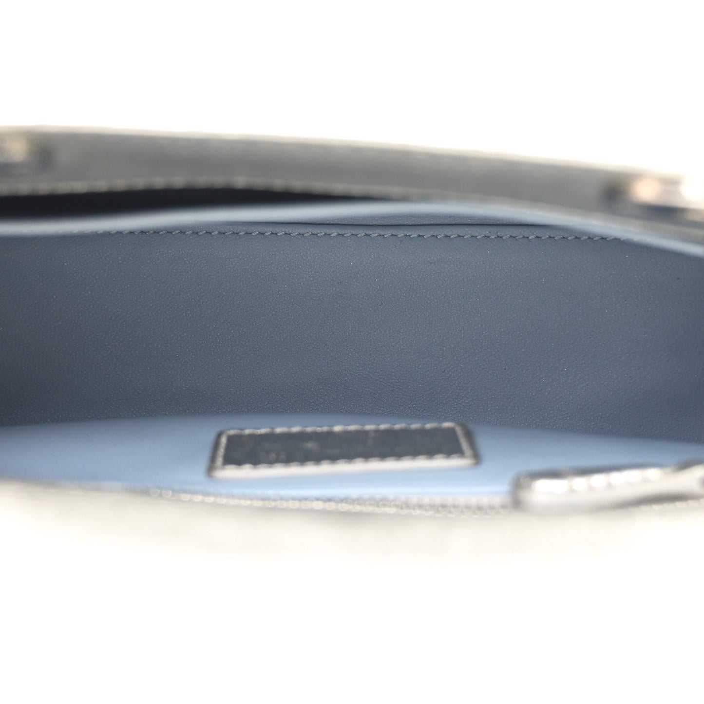 Metallic Grained Calfskin Cannage Small Lucky Badges My Lady Dior Silver