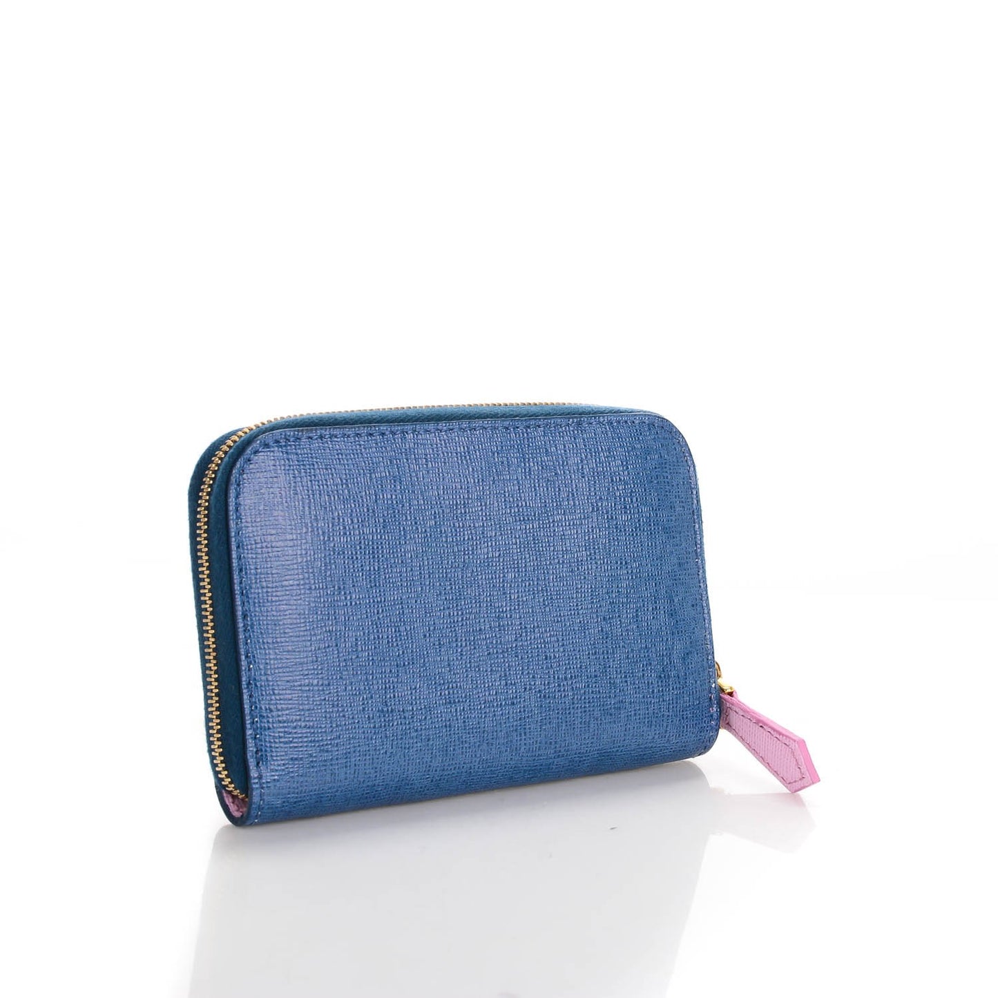 Vitello Elite Crystal Eye Monster Mini Zip Around Wallet Cobalt Lavender Pink
