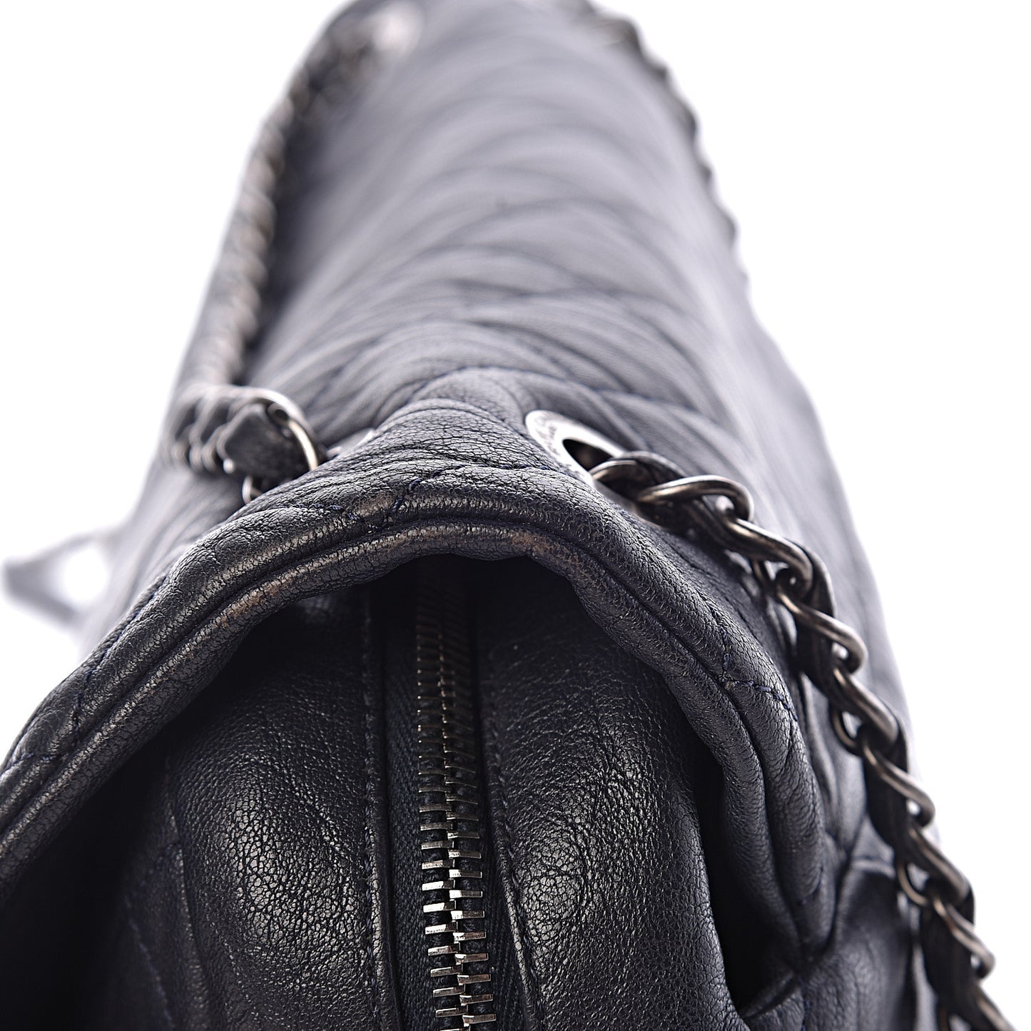 Sheepskin Quilted Jumbo Easy Flap Navy Blue