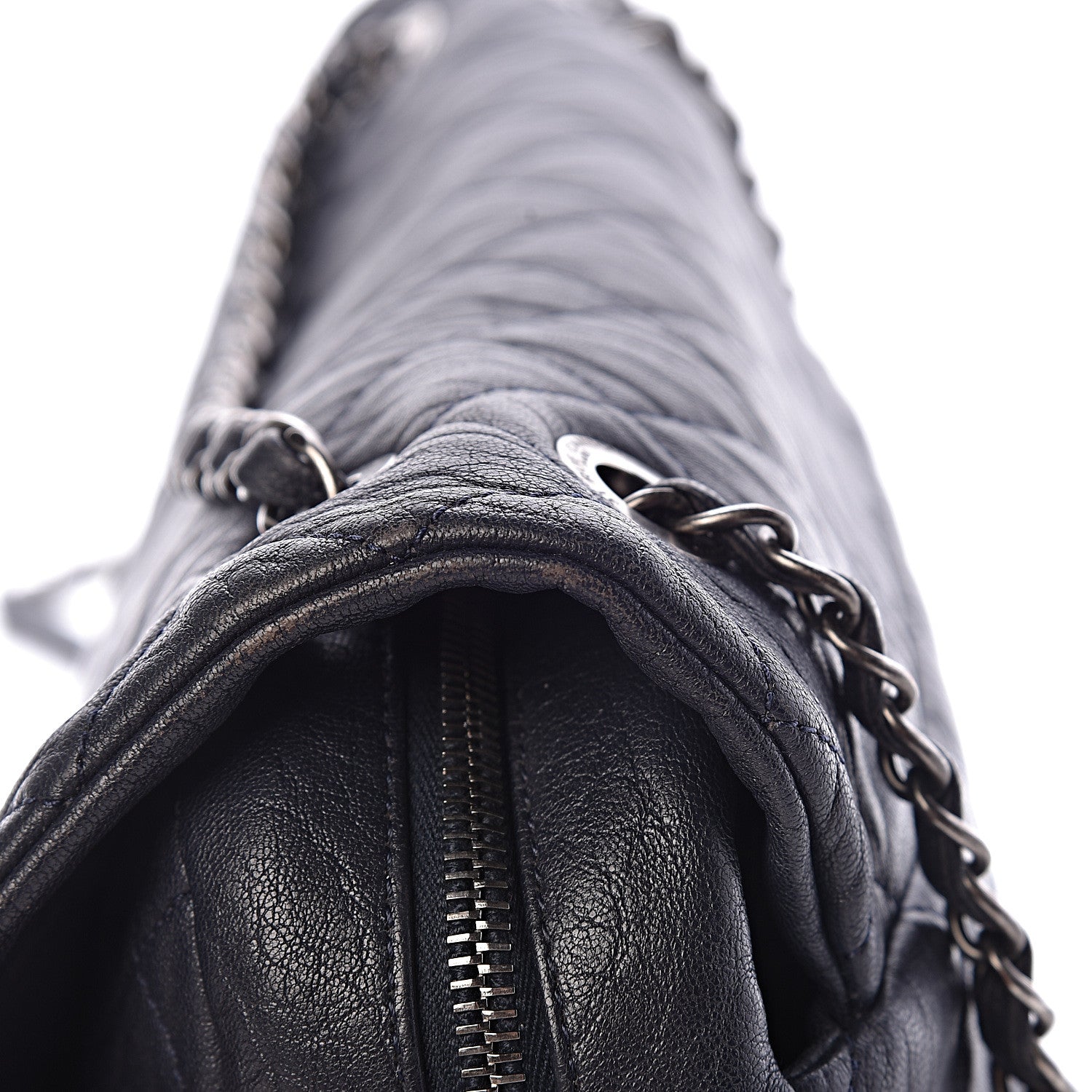 Chanel Sheepskin Quilted Jumbo Easy Flap Navy Blue 18 of 18