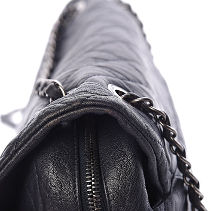 Chanel Sheepskin Quilted Jumbo Easy Flap Navy Blue 18 of 18