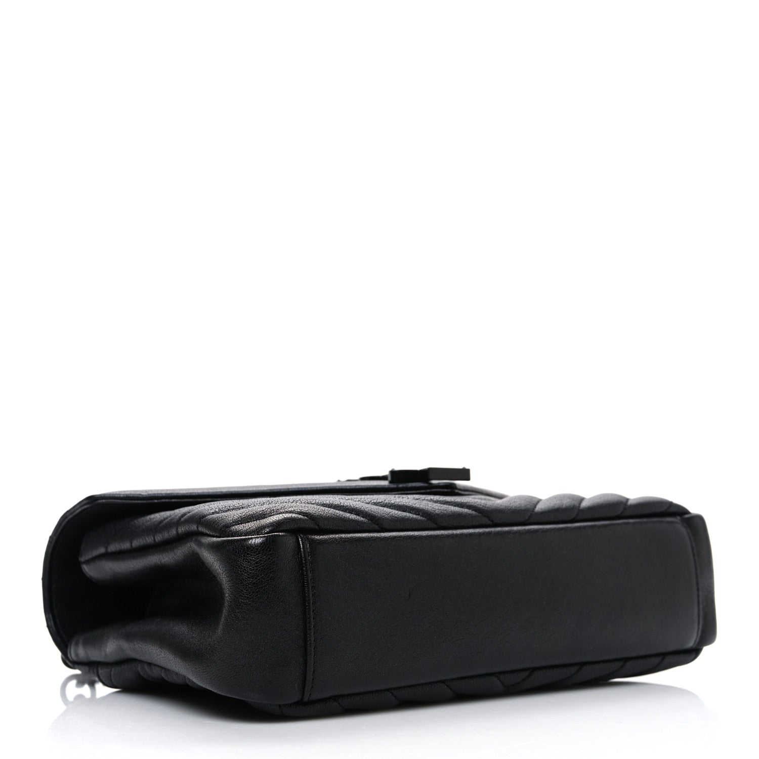 Saint Laurent Sheepskin Matelasse Chevron Monogram Monochrome Medium College Bag Black 4 of 10