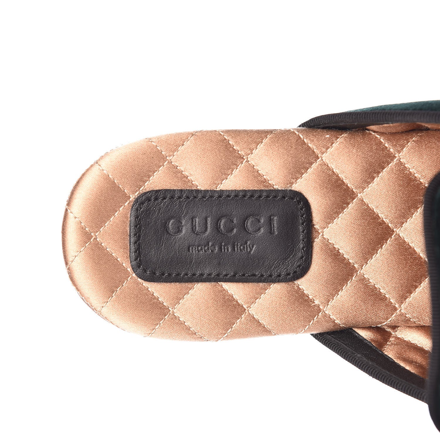 Gucci Velvet Crystal Embellished Womens Lawrence Slippers 38 Verde 8 of 9