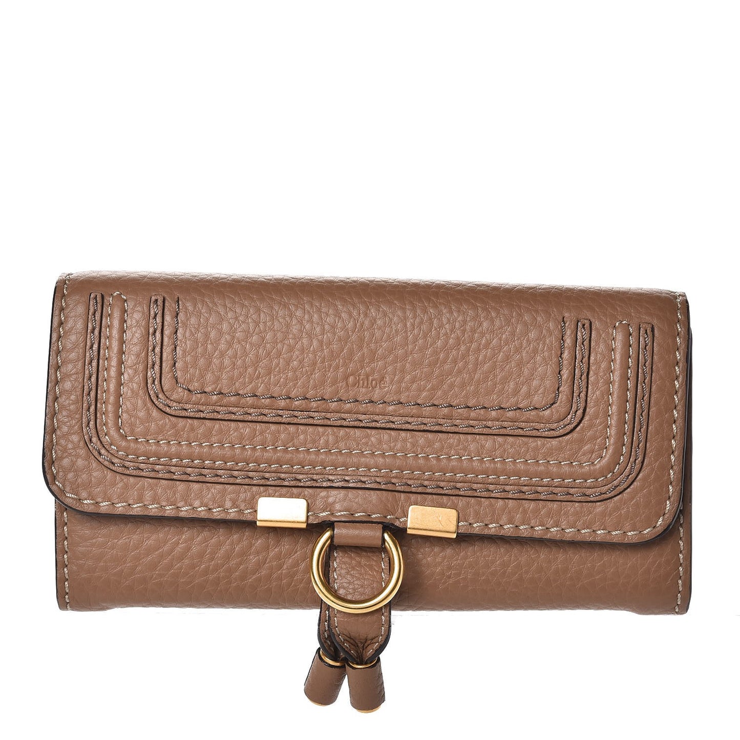 Calfskin Marcie Continental Flap Wallet Nut