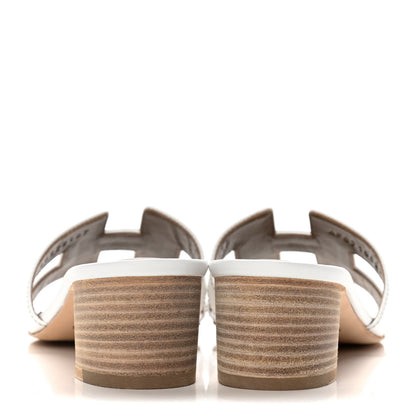 Hermes Calfskin Oasis Sandals 37 White 6 of 10