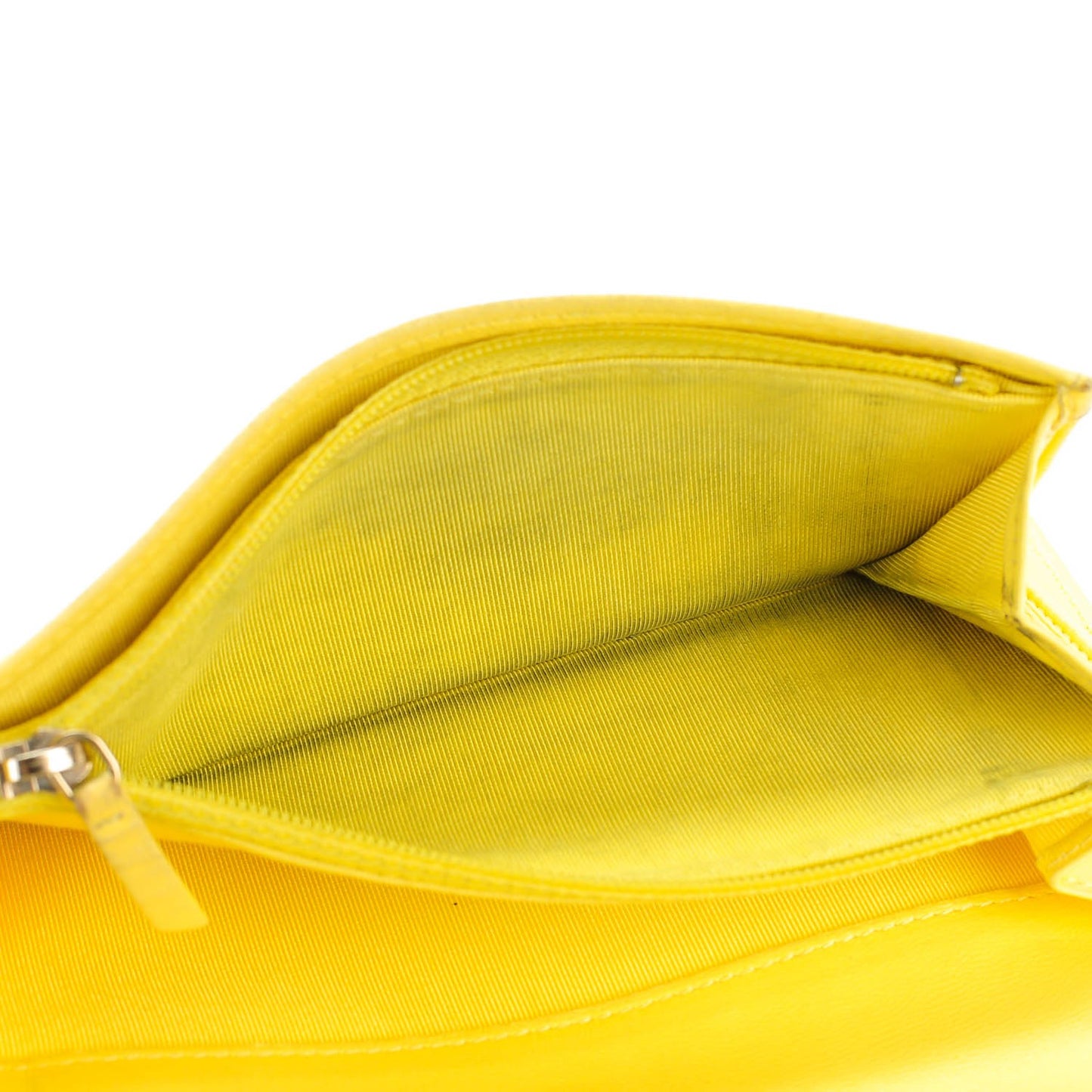 Lambskin Quilted Yen Wallet Yellow