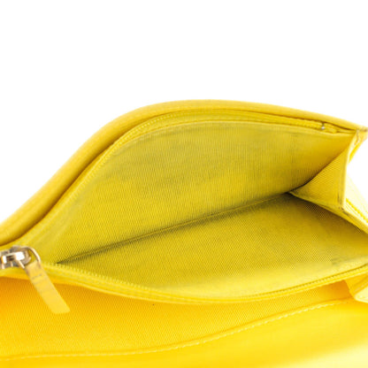Chanel Lambskin Quilted Yen Wallet Yellow 11 of 11