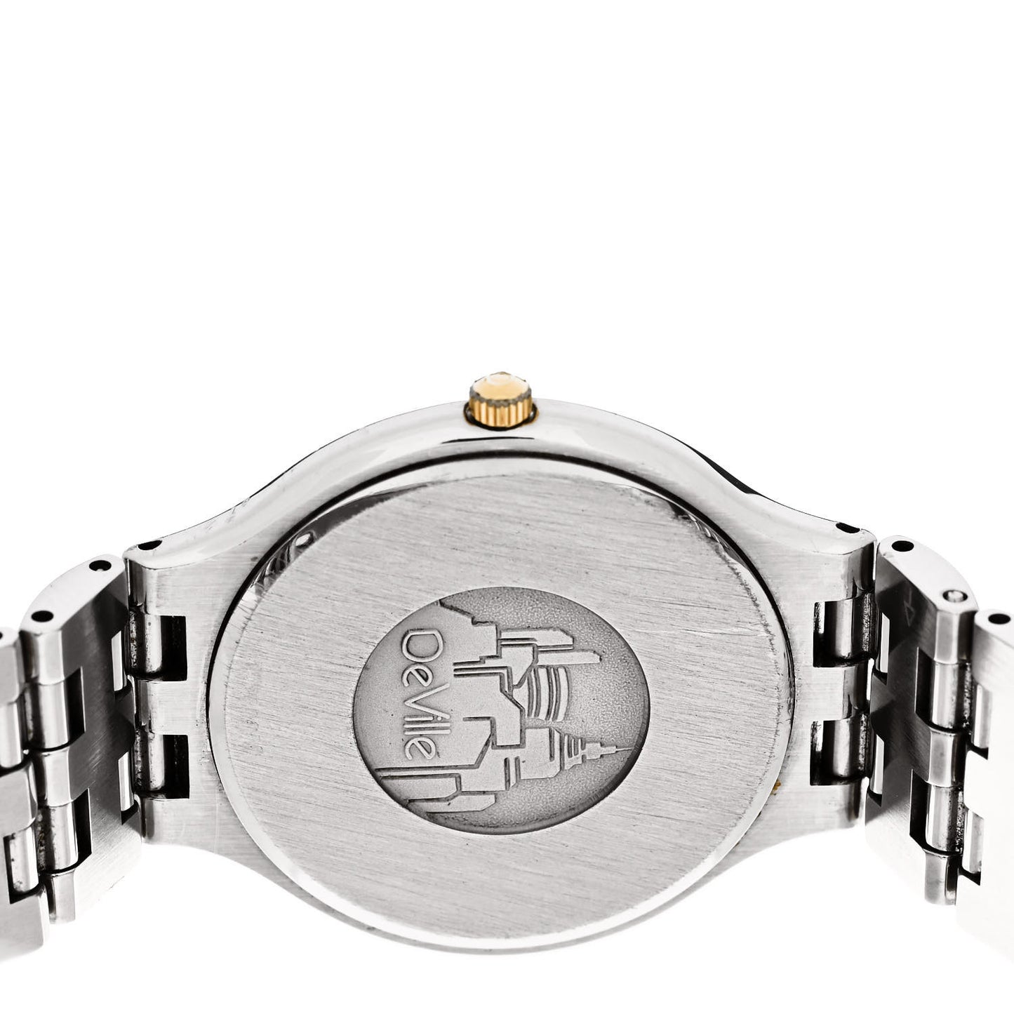 Stainless Steel 18K Yellow Gold 32mm De Ville Prestige Quartz Watch Brown 396.1016