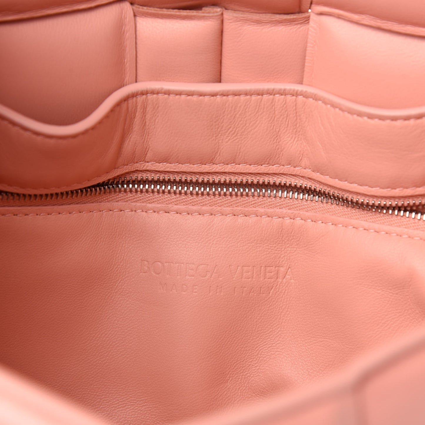 Nappa Maxi Intreccio Padded Cassette Crossbody Bag Peachy