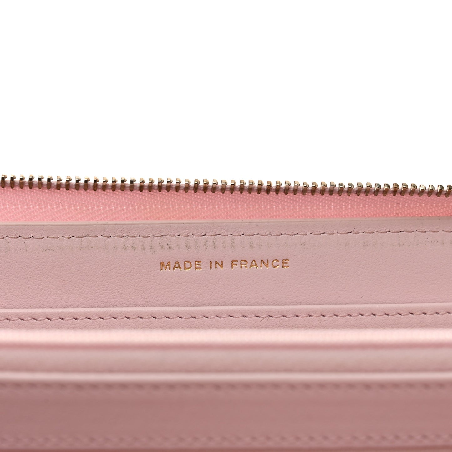 Caviar Quilted Large Gusset Zip Around Wallet Light Pink