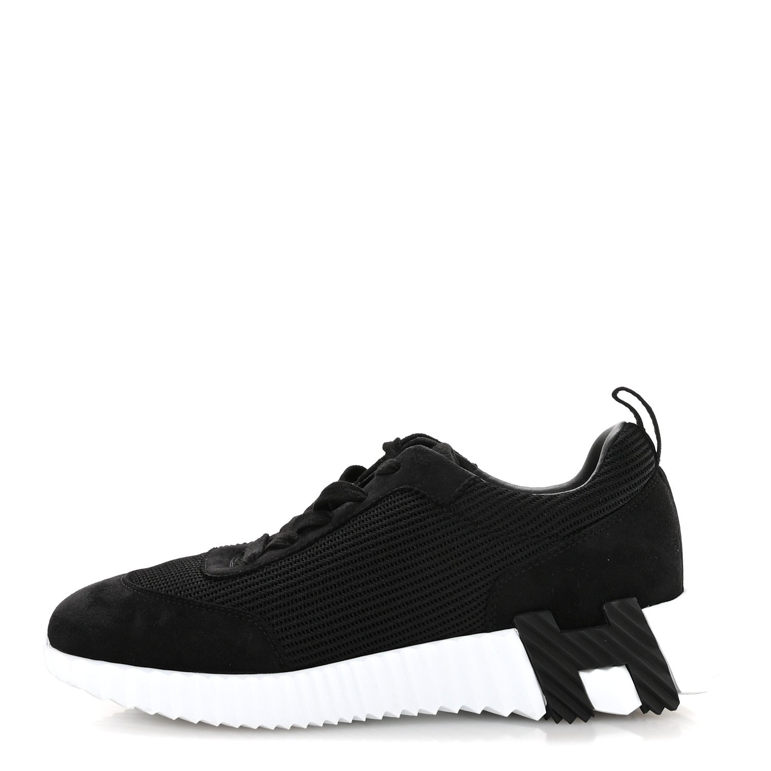 Hermes Air Mesh Suede Goatskin Bouncing Sneakers 38 Black 1 of 9