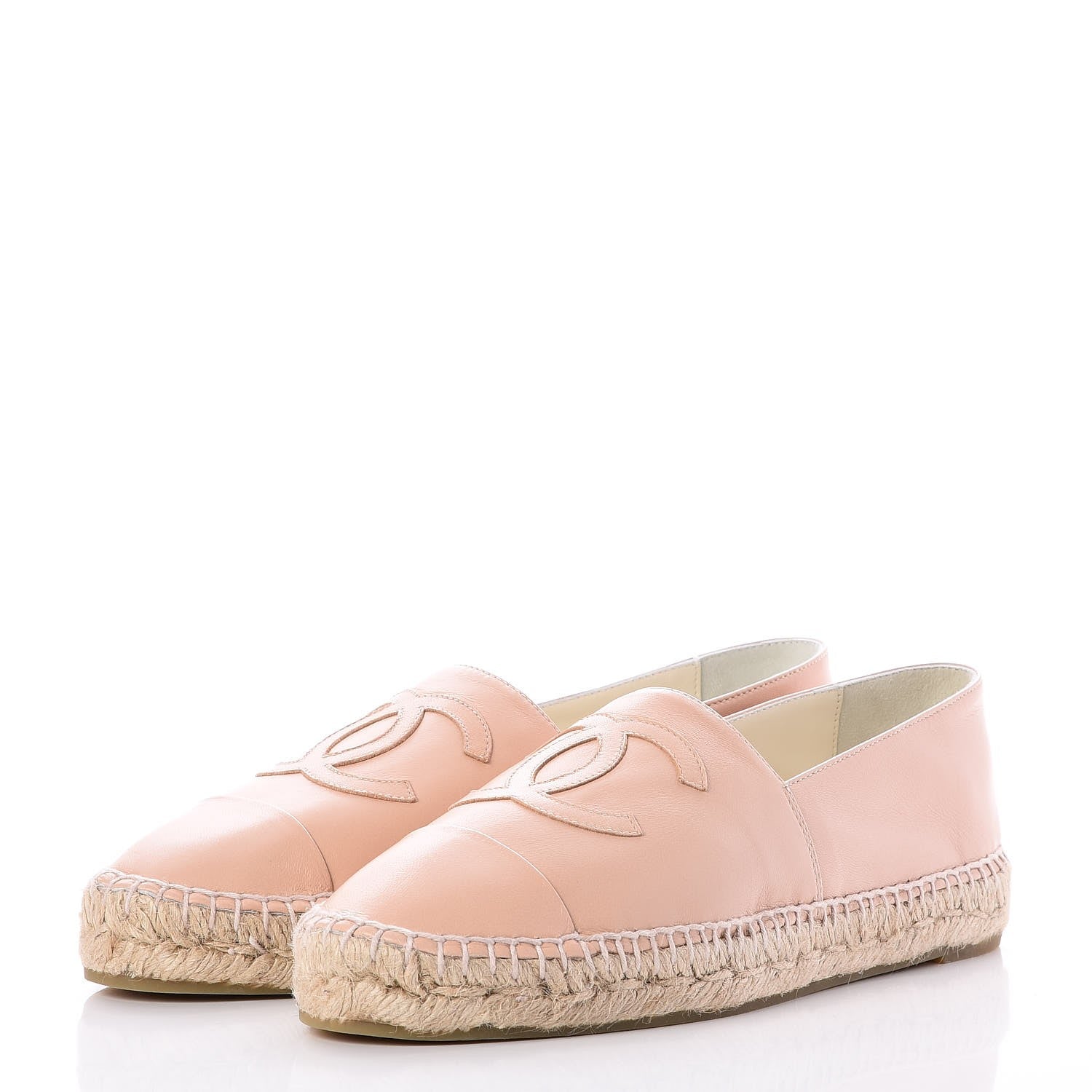 Chanel Lambskin CC Espadrilles 41 Nude 3 of 10