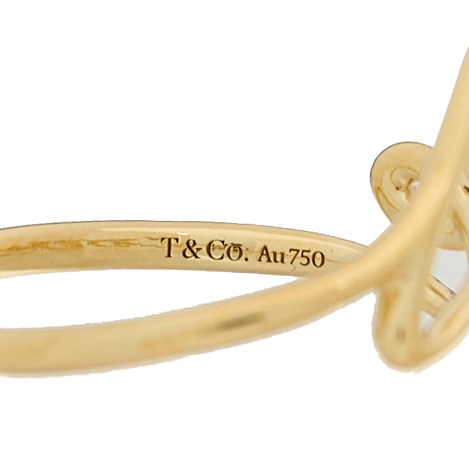 Tiffany 18K Yellow Gold Paloma's Graffiti Love Ring 56 7.5 4 of 5