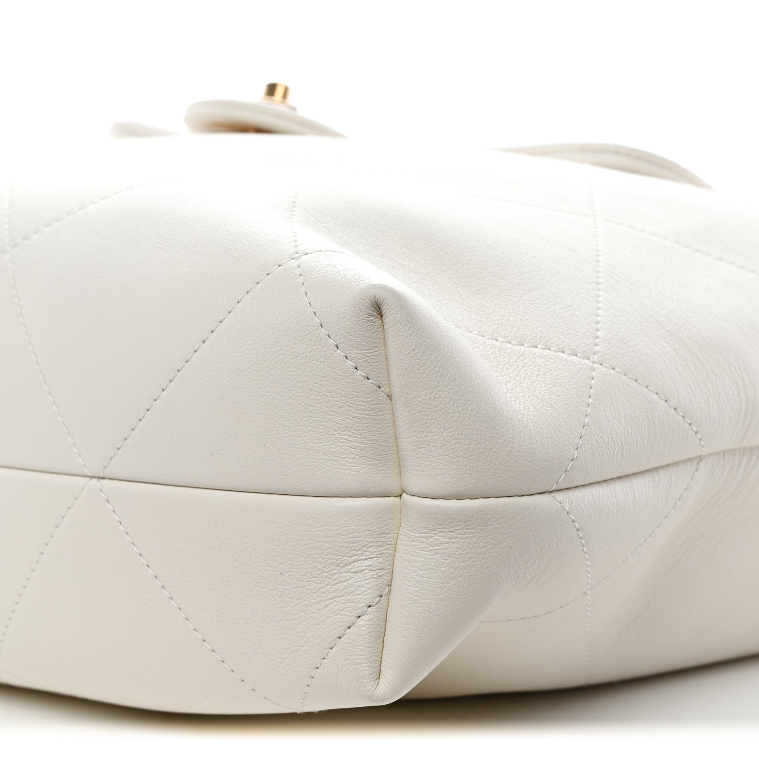 Chanel Calfskin Quilted Small Maxi Chain Hobo White 10 of 10