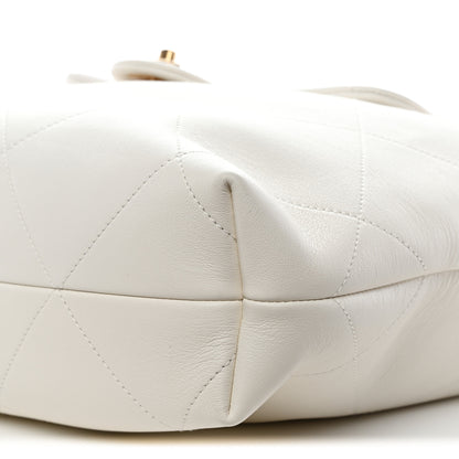 Chanel Calfskin Quilted Small Maxi Chain Hobo White 10 of 10