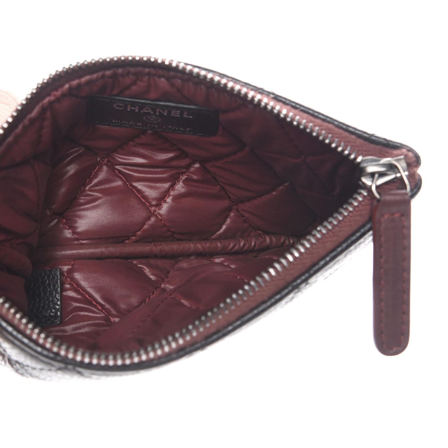 Caviar Quilted Small Cosmetic Case Black