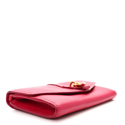 Chloe Shiny Grained Calfskin Aby Wallet on Chain Crimson Pink 4 of 11