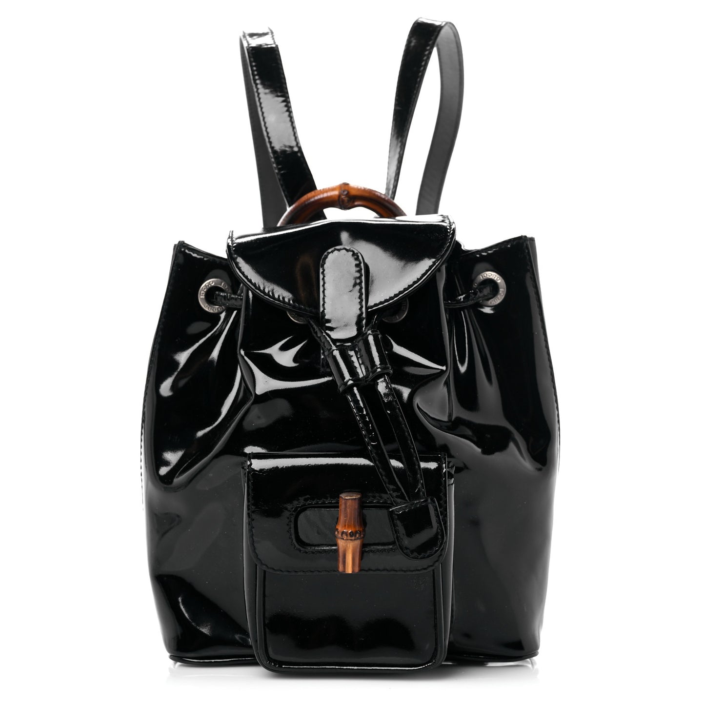 Patent Bamboo Mini Backpack Black