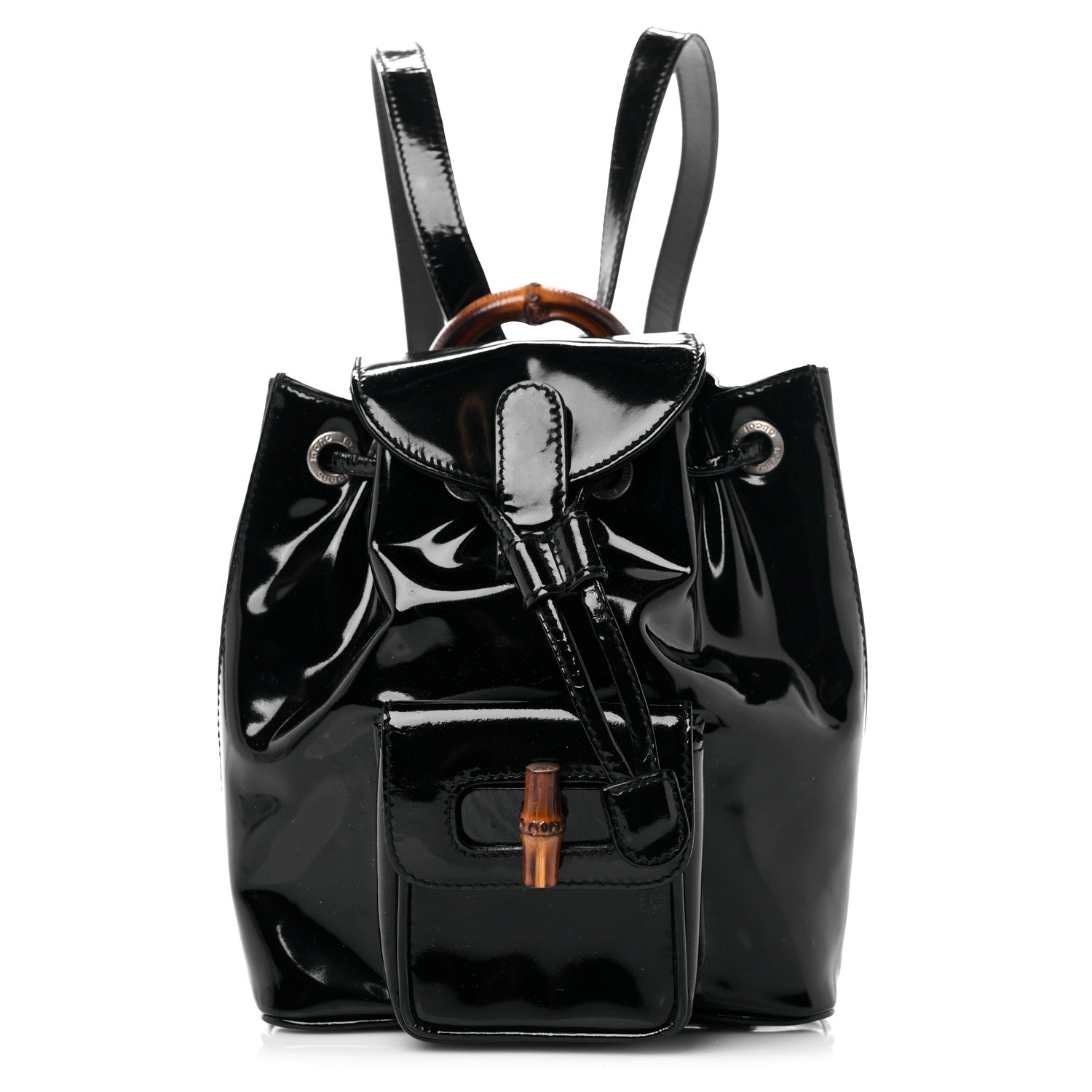 Gucci Patent Bamboo Mini Backpack Black 1 of 11
