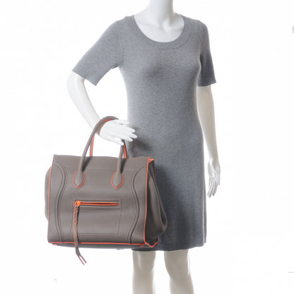 Celine Smooth Calfskin Large Phantom Luggage Grey Orange 2 of 9