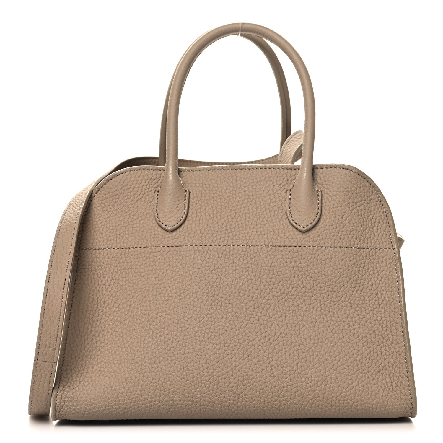 The Row Grained Calfskin Soft Margaux 10 Bag Dark Taupe 1 of 12
