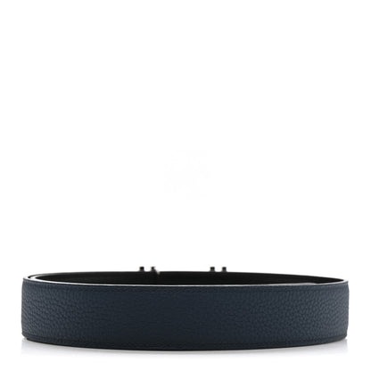 Hermes Box Togo 32mm Au Carre H Belt 85 34 Black Bleu de Prusse 4 of 8