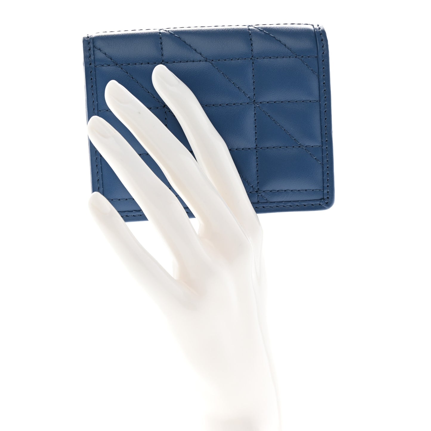 Calfskin Matelasse Aria GG Marmont Card Case Wallet Clear Blue