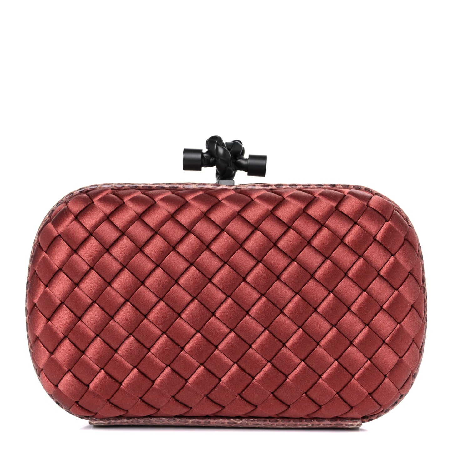 Satin Intreccio Impero Ayers Knot Clutch Red