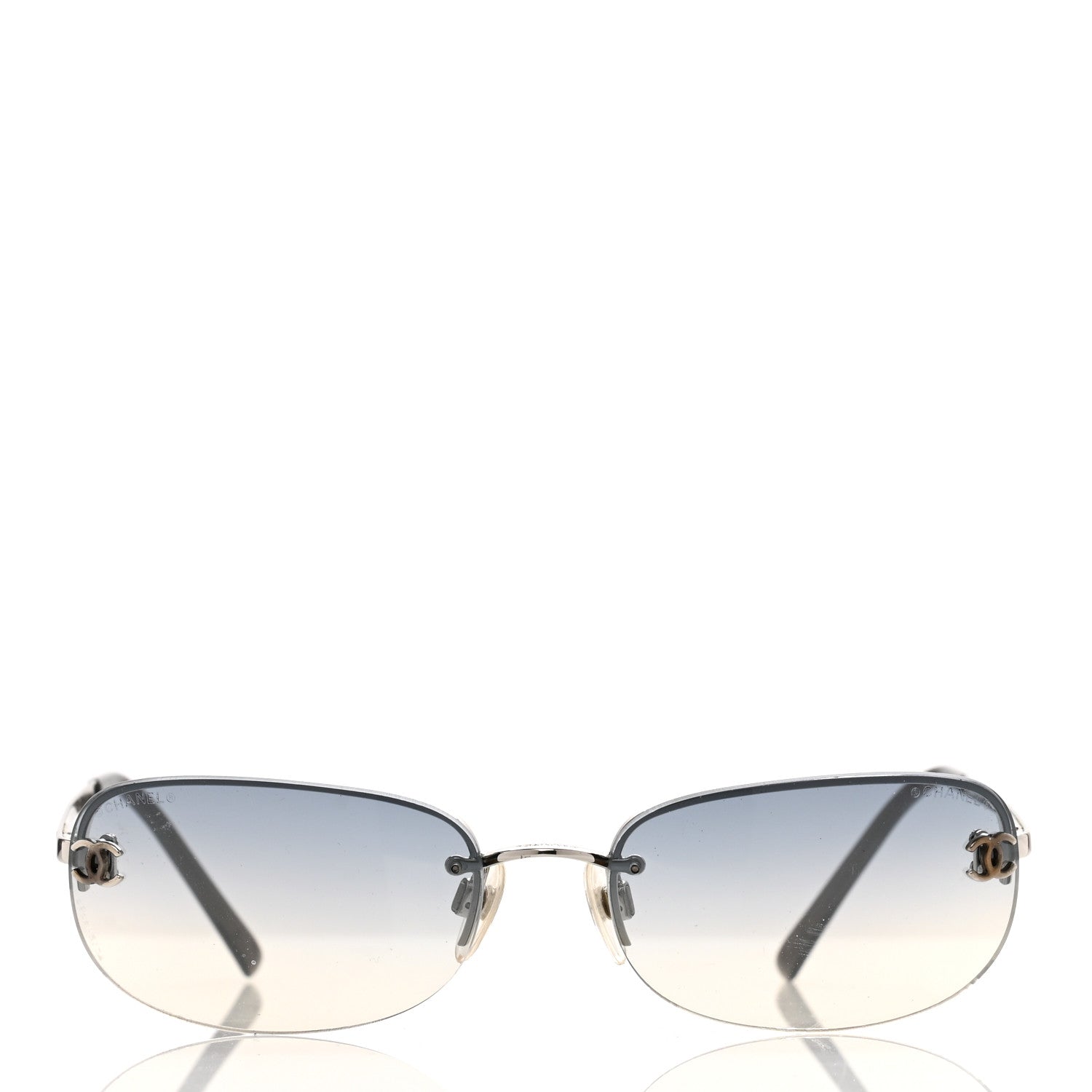 Chanel Metal CC Frameless Sunglasses 4099 Blue Silver 2 of 6