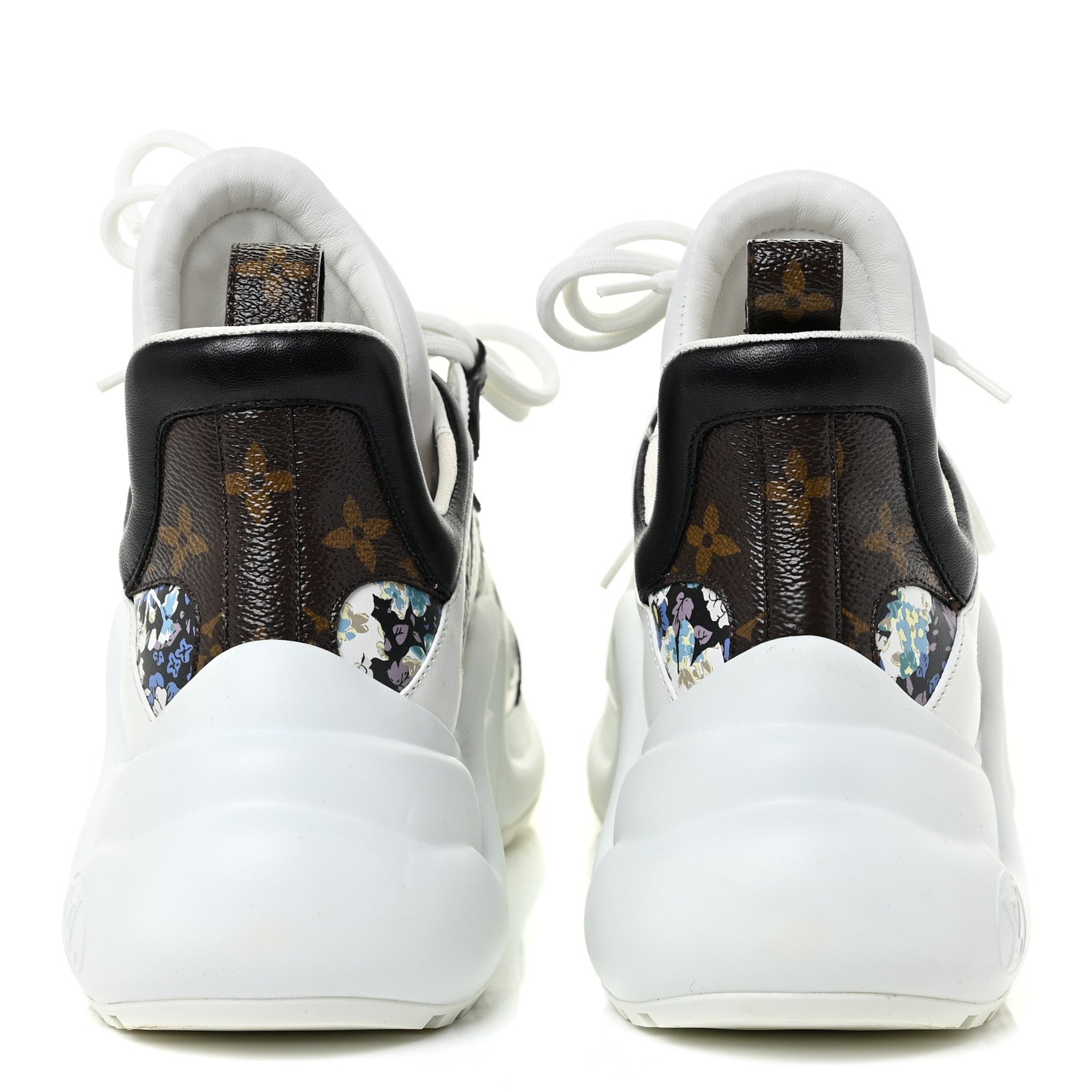 Louis Vuitton Flower Printed Calfskin Monogram LV Archlight Sneakers 38.5 Black Blue 4 of 17