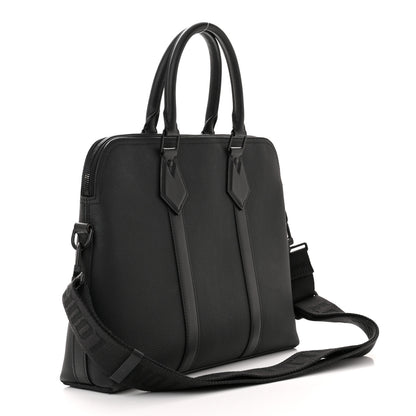 Louis Vuitton Calfskin Aerogram Takeoff Briefcase Black 3 of 12