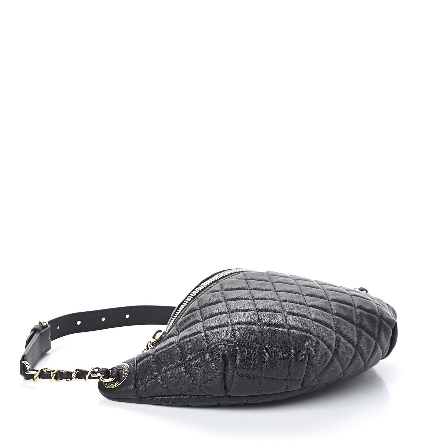 Chanel Calfskin Quilted Banane Waist Bag Fanny Pack Black 4 of 10